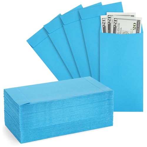 Enveloppes kraft bleu pour économie d'argent : pack de 100 pour méthode budget cash stuffing