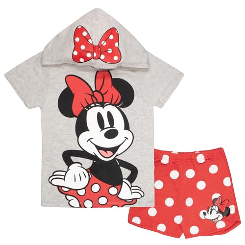 Image of Disney Characters Girls 2-Piece Kids Clothing Set - Hoodie T-Shirt & Shorts 2-Pack Bundle Set for Girls
