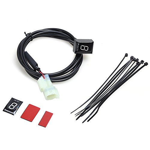 Idea Waterproof Motorcycle Gear Indicator Plug & Play Led Display For Kawasaki (Wire Backside Outlet, Red) #TOP6