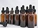 DropperStop 1oz Amber Glass Dropper Bottles (30mL) with Tapered Glass Droppers - Pack of 12