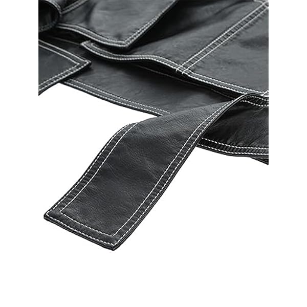 Adhdyuud Vrouwen Moto Biker Pu Jas Streetwear Turn-Down Kraag Faux Lederen Jas Casual Korte Uitloper