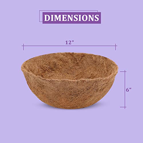 Ceed4U 6 Packs 12 Inches Round Coco Coir Liner, Circle Coconut Fiber Replacement Liners For Hanging Basket Wall Hanging Baskets Garden Planter Flower Pot #TOP2