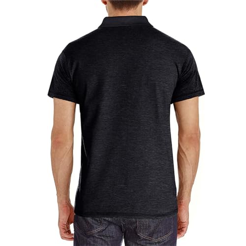 Image of Men's Short Sleeve Polo Shirts Buttons Collared T Shirts with Pocket