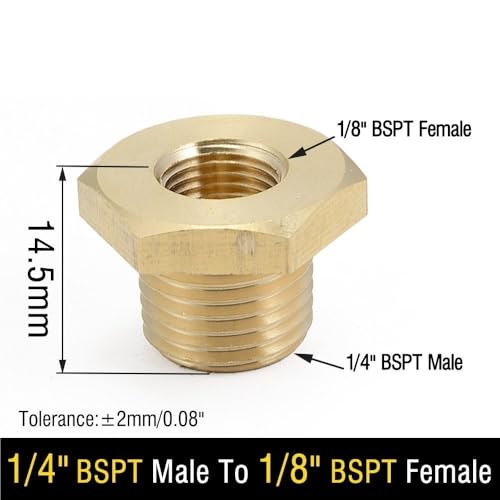 Acoplador de tubo metálico con casquillo hexagonal reductor de latón 3