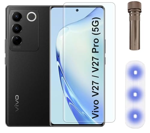Image of Raayan UV Tempered Glass For Vivo V27 Pro Screen Protector Full Adhesive UV Glue Curved Edge to Edge Full Screen Coverage - Easy Installation