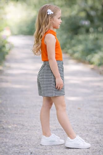 Image of Girl's Solid Cotton Blend Style Top and Shorts Set