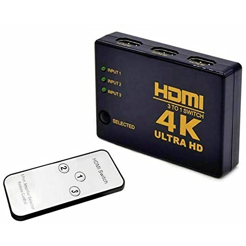 Marmitek 3 Port HDMI-Switch mit Fernbedienung, 3D-Wiedergabe möglich 3840 x 2160 Pixel