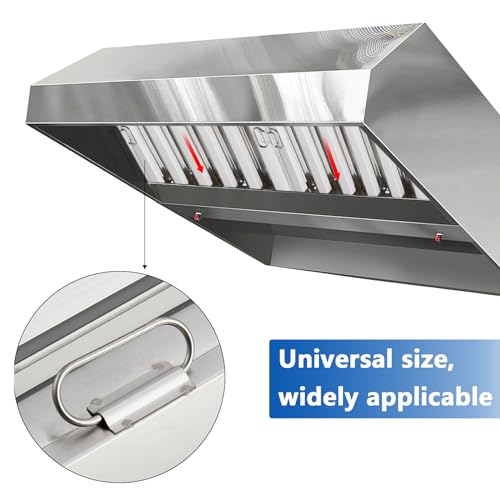 Elementool Commercial Range Hood Baffle Filters 19.5 x 15.5 Inch, 430 Stainless Steel Grease Filters for Restaurant Exhaust Hoods, Dishwasher Safe, 6 Pack by Elementool - Image 4