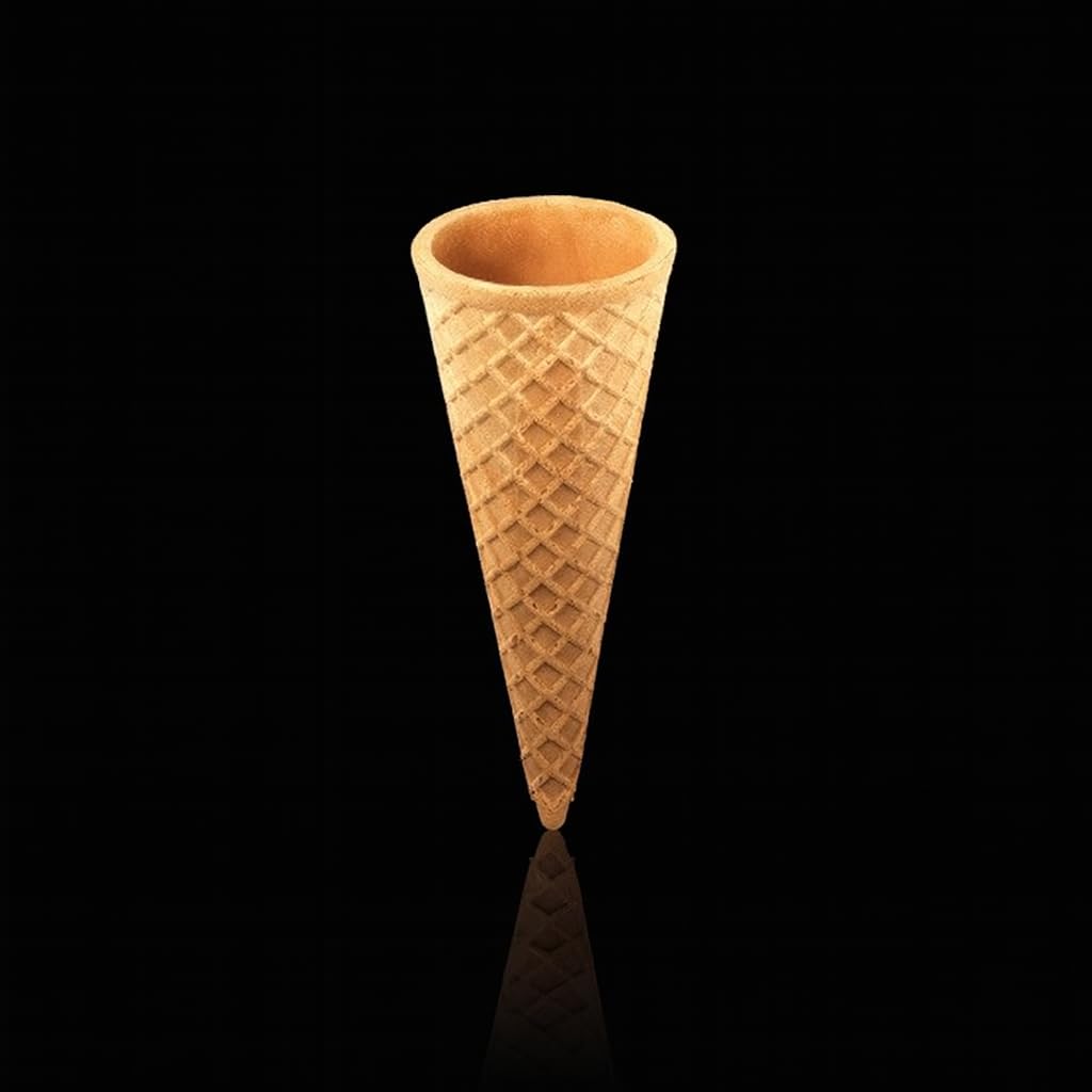 Cone King Knusprige Eiswaffeln, Halbsüße Knuspertüten, 47x107mm Ideal für 1 Kugel Eis oder Softeis, Eishörnchen für Jeden Anlass (120 Stück)