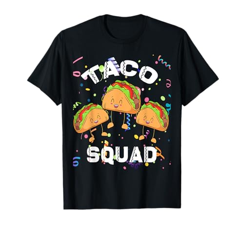 Taco Squad Mexican Party Lover Cinco De Mayo Crew Uomini Donne Maglietta