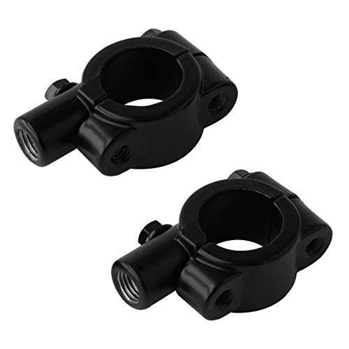Evermotor 2 Stücke 25mm Universal Lenker Rückspiegelhalterung M10 Motorrad Lenkerhalterung spiegeladapter Halterung Halter (Schwarz)