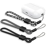 AHASTYLE Lanyard f&uuml;r AirPods Pro 2 Handschlaufe Anti-Drop-Strap f&uuml;r AirPods Pro 2022 Zus&auml;tzliche Sicherheit Haltbares Kompatibel mit AirPods Pro 2. Generation (Schwarz+Grau+Schwarzer Jacquard)