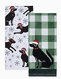 St. Nicholas Naughty Dog Holiday/Winter - Kitchen Towel 2-Pack