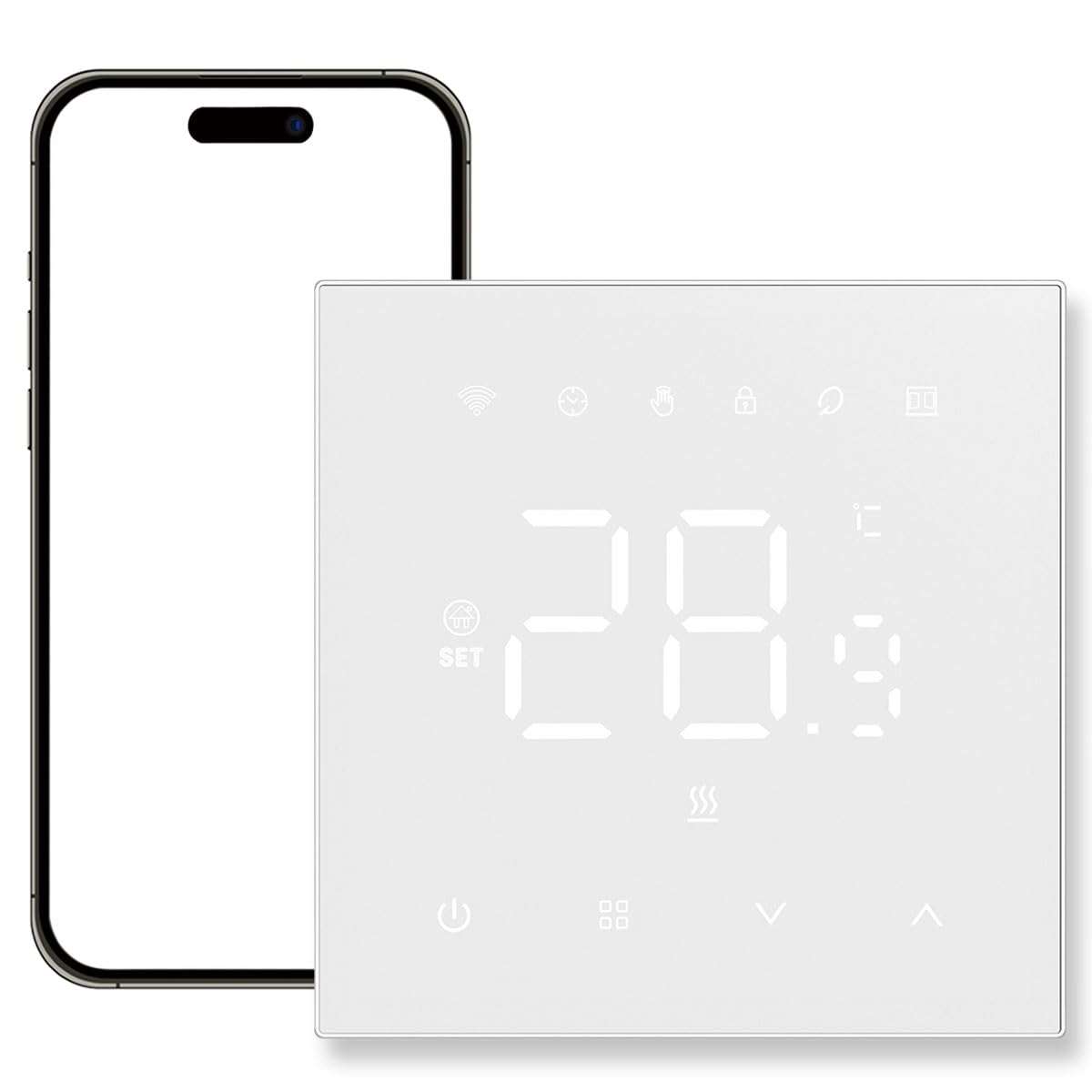 Thermostat chauffage sol 16A programmable avec minuterie électrique