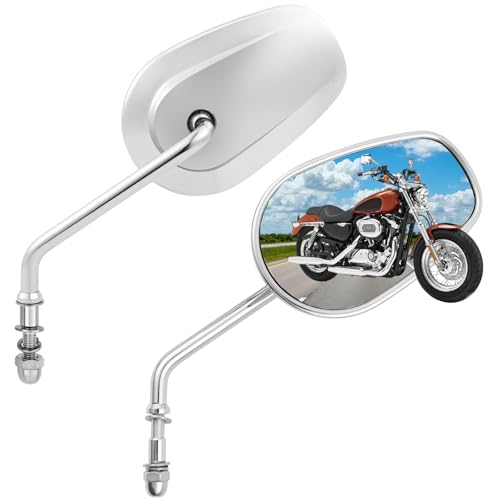 Rétroviseurs Moto M8 à Filetage 8 mm avec Miroir Convexe Anti-Vibrations pour Moto Custom