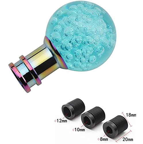 Torcarvh Gear Shift Knob Round Ball Shift Knob Crystal Transparent Bubble Gear Shifter Fit For Universal Manual Atomatic Transmission Vehicles (Blue) #TOP2