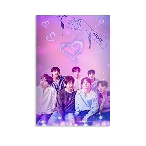 LINSHEN Bts Populaires Poster sur toile Décoration murale moderne pour chambre à coucher 20 x 30 cm, 08x12inch(20x30cm) Cover