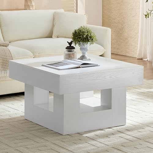 OKYCI Modern Square Coffee Table for Living Room, Wood Living Room Table with Sturdy Legs, Easy Assembly, 31.5