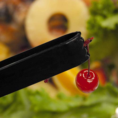 Party Essentials Hard Plastic 6-1/2" Serving Tongs, Black, 4 Count #TOP5