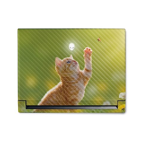 MightySkins Carbon Fiber Skin Compatible with Alienware M18 R1 (2023) Full Wrap Kit - Kitty Dreams | Protective, Durable Textured Carbon Fiber Finish | Easy to Apply & Change Styles | Made in The USA