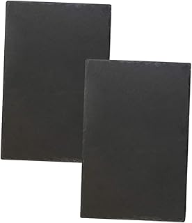 Anneome 2 Pçs Prato Rock Western Talheres Preto Ardósia Ardósia Preta