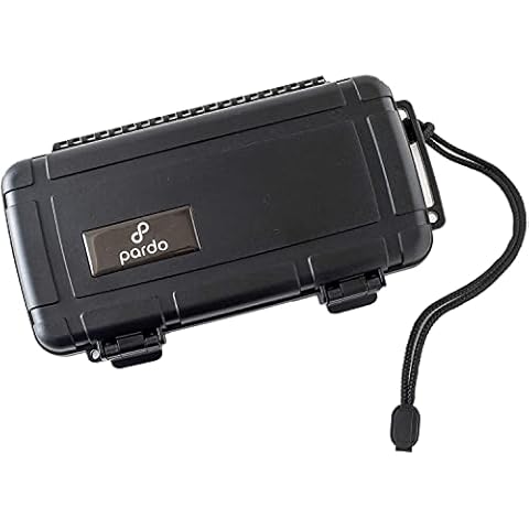 Pardo Cigar Travel Humidor Cigar Box - Airtight, Waterproof, Portable Humidor Case with Built-in Humidifier Disc, Durable Storage for up to 5 Cigars - Compact Cigar Travel Case Cover
