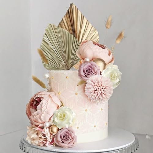 Flower Cake Topper, Boho Cake Topper Artificial Flowers for Wedding Baby Shower Birthday Party Supplies (Boho) by LEFUBABY - Used condition - US$9.87
