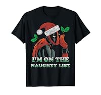 Marvel Deadpool Santa Secret Naughty List Christmas T-Shirt