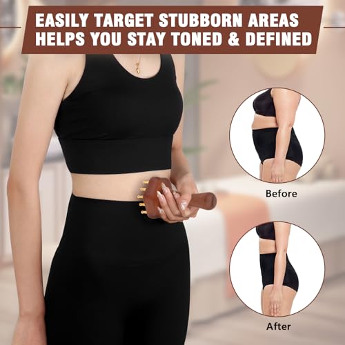 Wood Therapy Massage Tools,Lymphatic Drainage Massager Helps Reduce Cellulite for Belly Arms & Legs, Anti Cellulite Massager Body Sculpting Tools for Body Contouring & Muscle Relief - Image 3