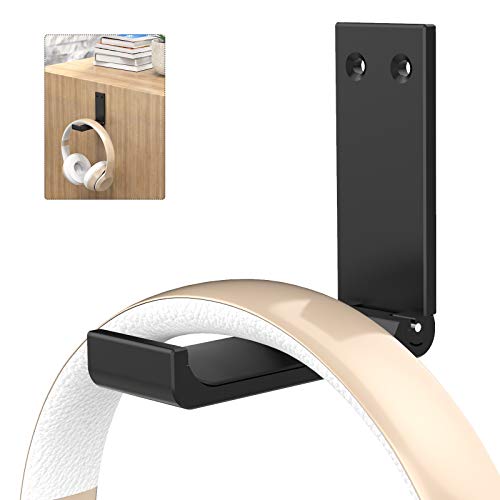 Yocice Kopfhörer-Ständer, Headset-Halterung, Kunststoff-Haken mit starkem Klebeband für Kopfhörer (H03P-Schwarz-1 Stück) Cover