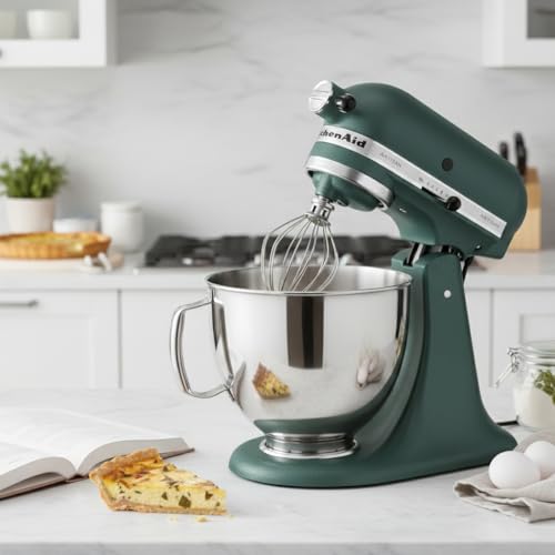 Image of KitchenAid Artisan Series 5 Quart Tilt Head Stand Mixer with Pouring Shield KSM150PS, Pebbled Palm