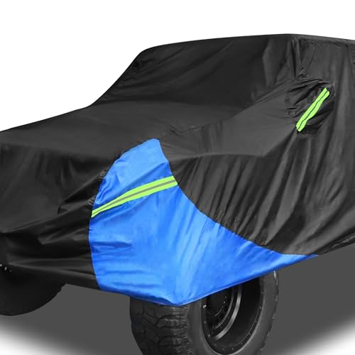 X AUTOHAUX for Jeep Wrangler Cover 2 Door Waterproof SUV Covers for Jeep Wrangler Unlimited Sport/Sahara/Rubicon JK JL TJ YJ All Weather Protection Outdoor Black Blue by X AUTOHAUX - Image 8