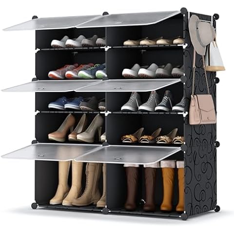 HOMIDEC 20 Pair 5 Tier Shoe Rack Cover