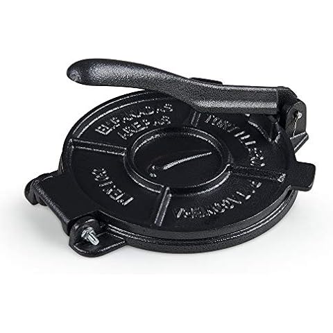 Cook N Home 02671 Tortilla Press and Pataconera, Cast Iron, Black Cover