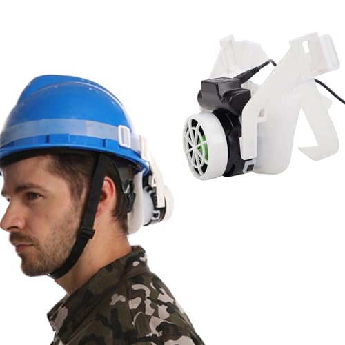 Yokawe Ventilador de refrigeración para cascos de seguridad Har Har, ventilador de refrigeración USB-C recargable con batería para tapa de seguridad con 3 engranajes, color blanco viento
