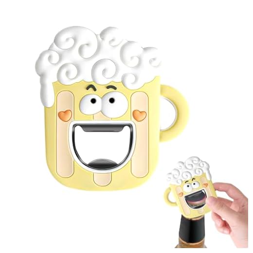 Decapsuleur Biere Original Magnétique, Ouvre Bouteille à Decorer Décapsuleur Rigolo Fixé au Frigo Beer Bottle Opener Ergonomique Cadeaux Gadgets de BièRe pour Hommes Accessoire Bar