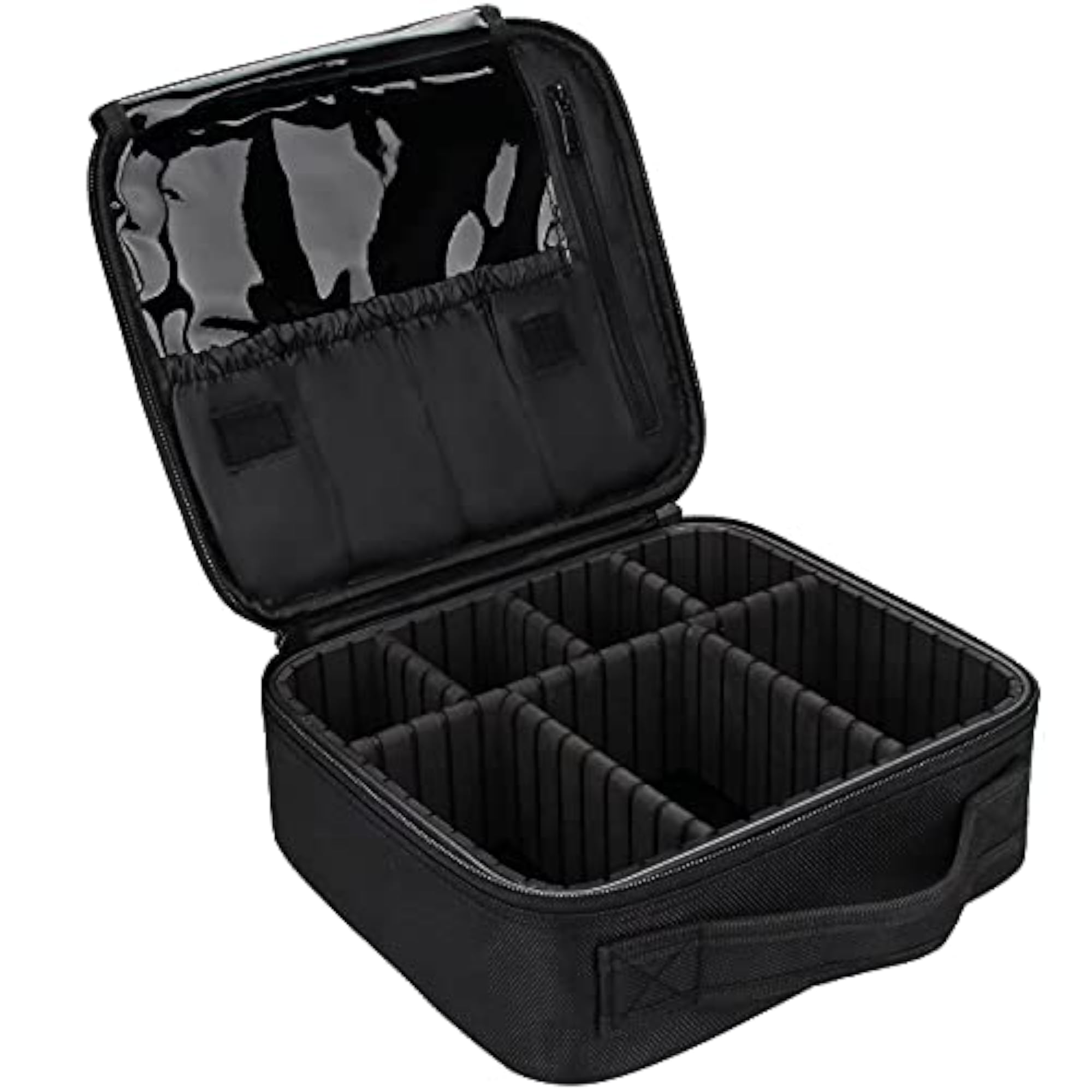 Nylon Makeup Organizer Bag for Women, Adjustable Compartment