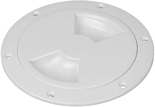 Sea-Dog Quarter-Turn Smooth Deck Plate w/Internal Collar - White - 8"