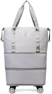 [Joejoier] ボストンキャリーバッグ 4輪 360度回転キャスター付き（二段展開可） トートバッグ 防水 大容量 ボストンバッグ 折りたたみバッグ 3way携帯リュック 女性用大容量ウェット＆ドライ分離短期旅行バッグ