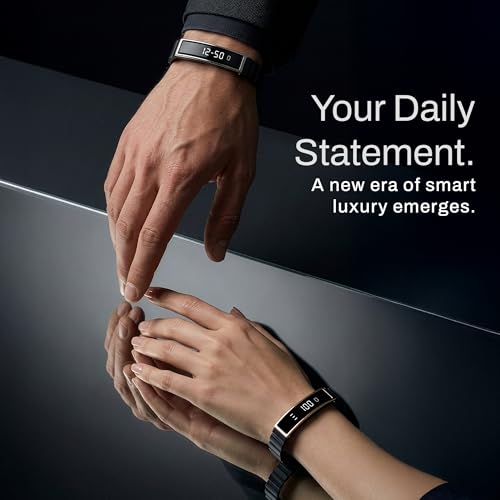 Image of Pebble Arq Smart Bracelet - Digital Display | Heart Rate & SpO2 Monitoring | Sleep Tracker | Sports Modes | Magnetic Strap | Premium Build (Jet Black)