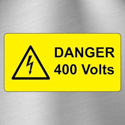 30 Off Danger 400 Volts Stickers (Pack of 30) Signs - Self Adhesive Stickers 50mm x 25mm