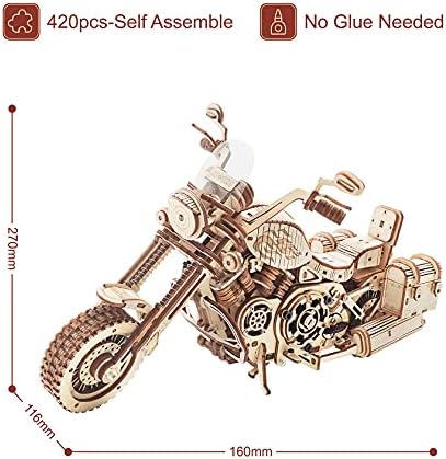 ROKR Model Kits for Adults to Build Mechanical Gears Cruiser Motorcycle DIY Wooden 3D Wooden Puzzle