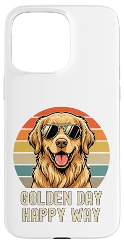 Golden Retriever Golden Day Happy Way ���g�����B���e�[�W�h�b�OT�V���c �X�}�z�P�[�X iPhone 15 Pro Max �p