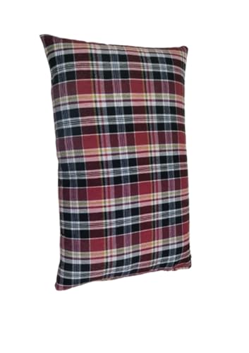 Image of Pillow Cotton Fabric Medium Hard Cotton Bed Pillow for Real Perfect Neck Support (16 inch x 26 inch) Checkered Multicolour | Perfect for a restful Night's Sleep | Relaxation 2 Pcs