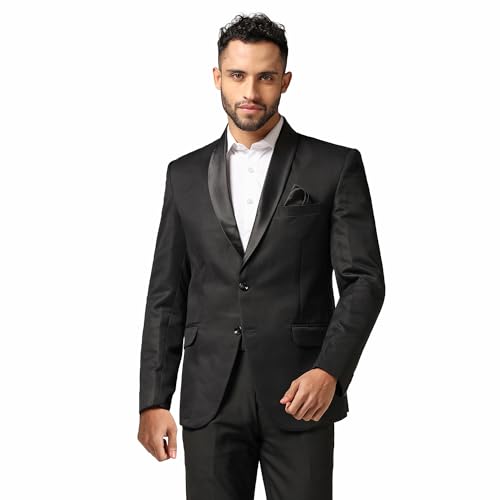 Image of TAHVO Men Blazer Lycra Fabric Slim Fit Single Breasted Blazer