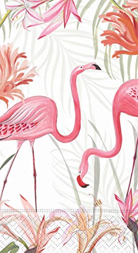 Design Design Flamingo Paradise Garden Guest Cocktail Napkin, Beverage Napkin - Flamingos And Flowers - One Pack Of 15 #TOP11