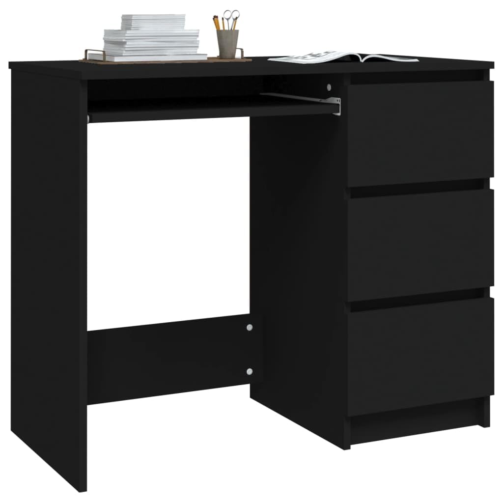 Amazon | vidaXL デスク ブラック 90x45x76cm エンジニアリングウッド