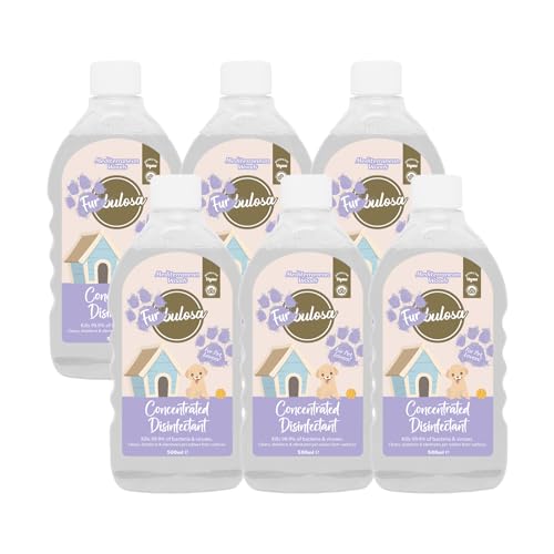 Fabulosa Furbulosa Multi Purpose, Multi Surface Pet Concentrated Antibacterial Disinfectant, All Purpose Deodoriser, Odour Remover, 500ml, 6 Pack, Mediterranean Woods