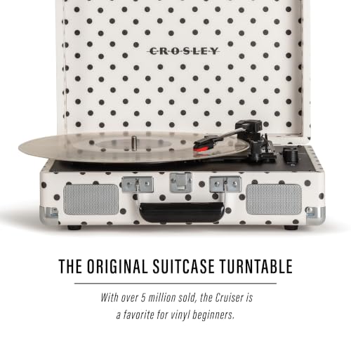 Image of Crosley CR8005F-WPK Cruiser Plus Record Player, White Polka Dot