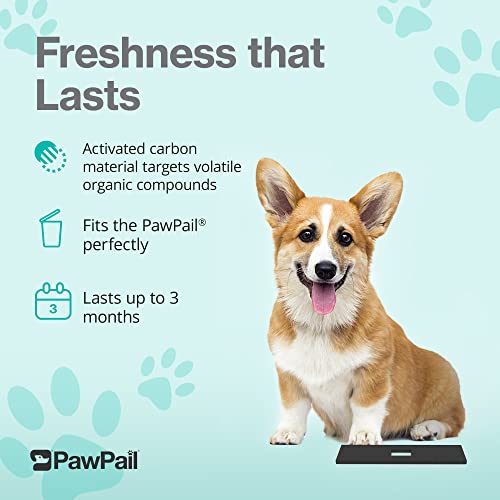 Image of PawPail Activated Carbon Filter - Pet Odor Eliminator for Home, Litter Box, & Trash Can - Odor Absorber for Strong Odor - Lasts Up to 3 Months - For Pet Waste Station (Pack of 2)